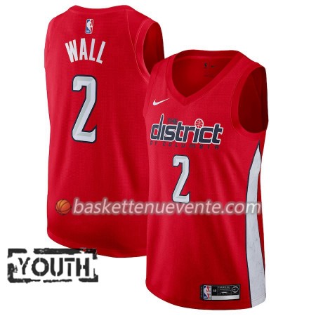 Maillot Basket Washington Wizards John Wall 2 2018-19 Nike Rouge Swingman - Enfant